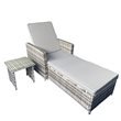 BillyOh Asti Rattan Sun Lounger with Small Table Grey